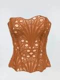 Irregular Lace Mesh Court Corset GXYR-250415