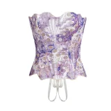 Irregular Lace Mesh Court Corset GXYR-250415