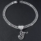 26 Letter Pendant Punk Cuban Chain Necklace YWSG-2025