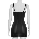 Solid Color Backless Sling MIni Dress MXBF-J26DS177