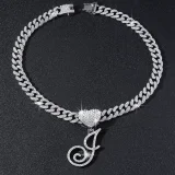 26 Letter Pendant Punk Cuban Chain Necklace YWSG-2025