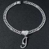 26 Letter Pendant Punk Cuban Chain Necklace YWSG-2025