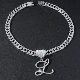26 Letter Pendant Punk Cuban Chain Necklace YWSG-2025