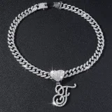 26 Letter Pendant Punk Cuban Chain Necklace YWSG-2025