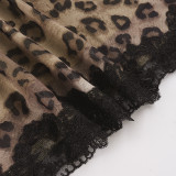 Leopard Lace Patchwork Mesh Mid-skirts GPKJ-MR49360