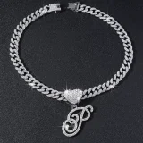 26 Letter Pendant Punk Cuban Chain Necklace YWSG-2025