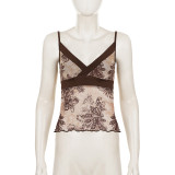 Print Contrast Color Tank Tops GPKJ-MR49346