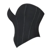 Black Matte-Finish Strapless Shaper Corset GXYR-241202