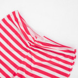 Stripe Square Neck Three Piece Pants Suit MXBF-J26ST218