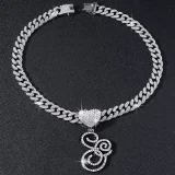 26 Letter Pendant Punk Cuban Chain Necklace YWSG-2025