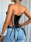 Mesh Patchwork Shaping Corset Tops GXYR-250702