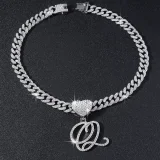 26 Letter Pendant Punk Cuban Chain Necklace YWSG-2025