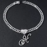26 Letter Pendant Punk Cuban Chain Necklace YWSG-2025
