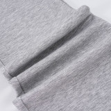 Letter Print Drawstring Micro Flare Pants GPKJ-MR46918