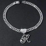 26 Letter Pendant Punk Cuban Chain Necklace YWSG-2025
