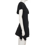 Slash Shoulder Short Sleeve Mini Dress GPKJ-MR49536