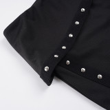 Riveted Webbing Knit Flared Pants GPKJ-MR47692