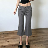 Solid Color Casual Micro Flare Pants GPKJ-MR48874