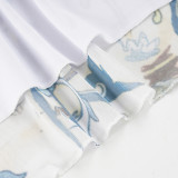 Retro Print Mid-Skirt GPKJ-MR49298