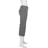 Solid Color Casual Micro Flare Pants GPKJ-MR48874