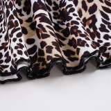 Leopard Print Lace Patchwork Mid-Skirt GPKJ-MR48962