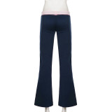 Contrast Color Drawstring Micro Flare Pants GPKJ-MR49368
