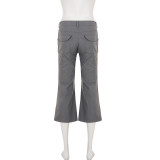Solid Color Casual Micro Flare Pants GPKJ-MR48874