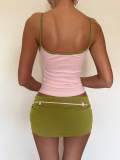 Contrast Color Sling Two Piece Skirts Set GKYS-26KYS3082