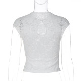 Lace Short Sleeve T Shirt GLAG-T6421492F