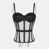 Mesh Bandeau Tie Fishbone Corset GXYR-241002
