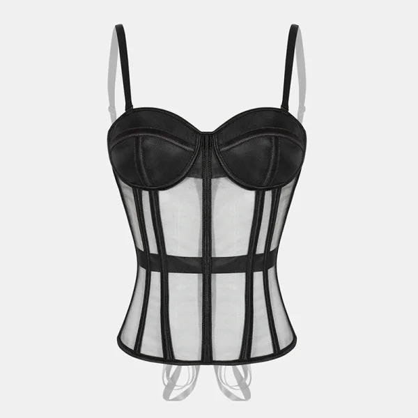Mesh Bandeau Tie Fishbone Corset GXYR-241002