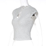 Lace Short Sleeve T Shirt GLAG-T6421492F
