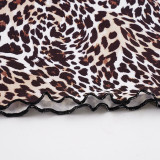Leopard Print Lace Patchwork Mid-Skirt GPKJ-MR48962