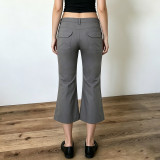 Solid Color Casual Micro Flare Pants GPKJ-MR48874