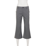 Solid Color Casual Micro Flare Pants GPKJ-MR48874