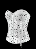 Mesh Bandeau Tie Fishbone Corset GXYR-241002