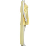 Solid Color Sleeveless Mini Dress GZJQ-K6D10144A