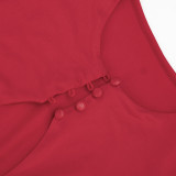 Solid Color Hollow Out Mini Dress GDSF-J26DS206