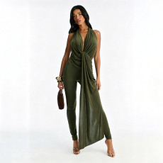 Deep V Neck Backless Jumpsuit GDSF-Q26JP051