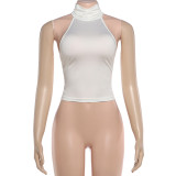 Solid Color Backless Top GZJQ-K6B10725A