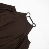 Solid Color Off Shoulder Backless Mini Dress GDSF-D26DS177