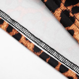 Leopard Print Halterneck Tie Up Mini Dress GDSF-D26DS170
