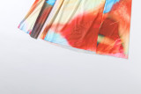 One Shoulder Print Split Maxi Dress GZJQ-K6D08884A