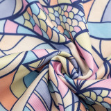 Colorful Print Halterneck Backless Seventh Jumpsuit GDSF-D26JP188