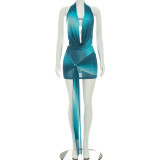 Halterneck Backless Tie Up Two Piece Skirts Set GDSF-J26ST198
