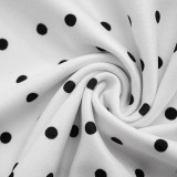 Polka Dot Print Halterneck Two Piece Skirts Set GDSF-D26ST187