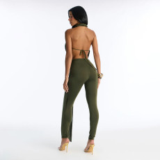 Deep V Neck Backless Jumpsuit GDSF-Q26JP051