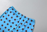 Contrast Color Sling Top Polka Dot Print Skirt Suit GZJQ-K6S10061A