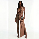 Deep V Neck Backless Jumpsuit GDSF-Q26JP051