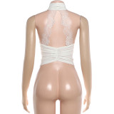 Solid Color Backless Top GZJQ-K6B10725A